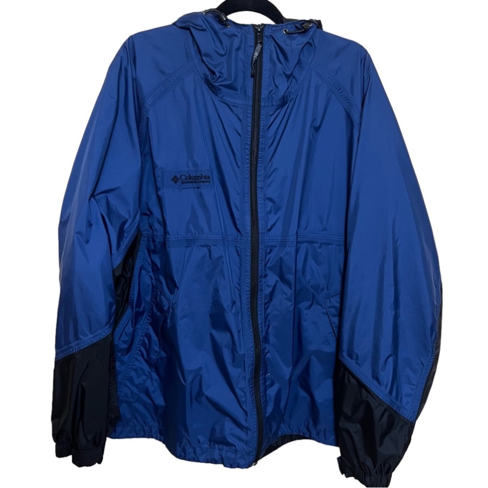 Columbia Mens Navy Blue Nylon Waterproof Hooded Jacket Size XXL